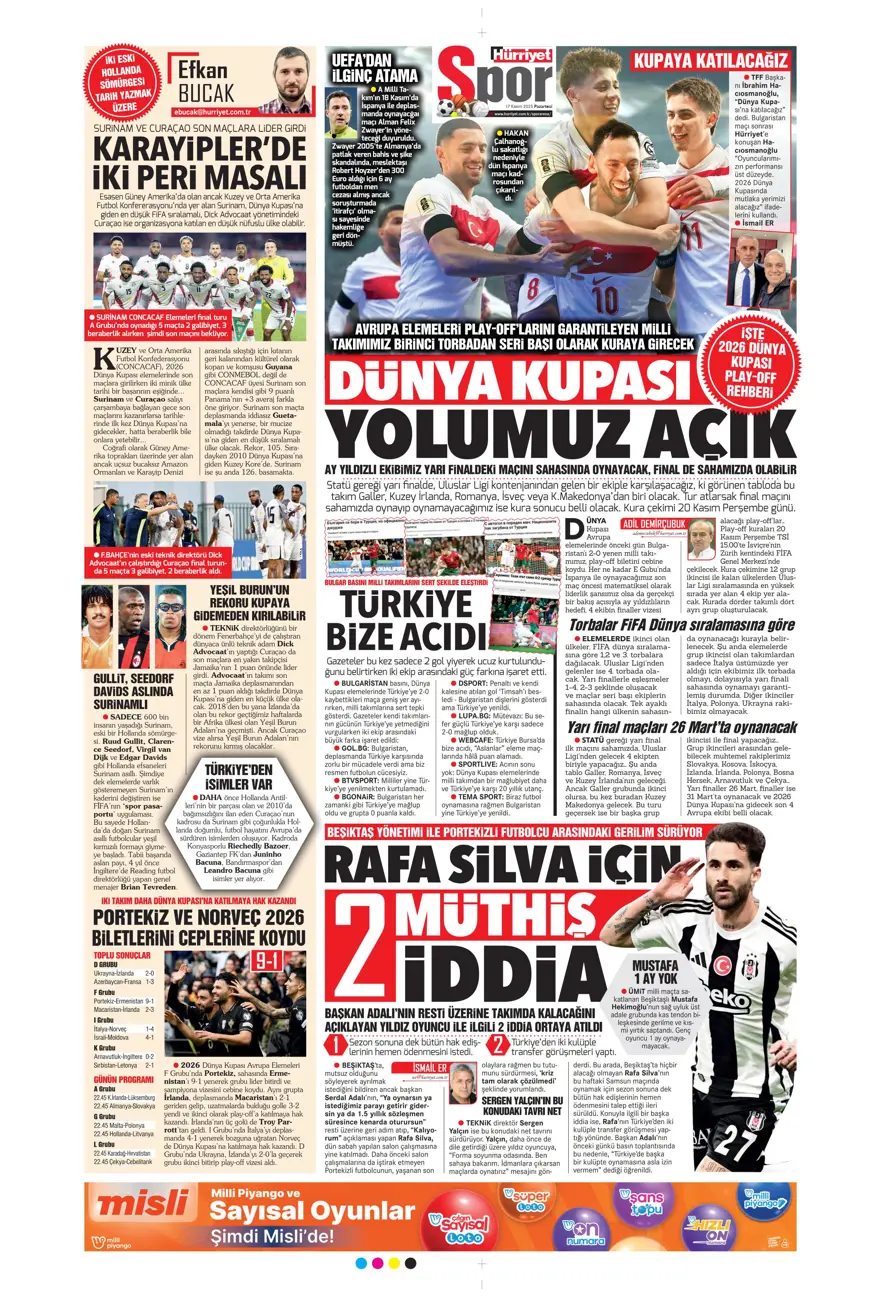 "Yolumuz açık" (17 Kasım 2025 spor manşetleri) 4