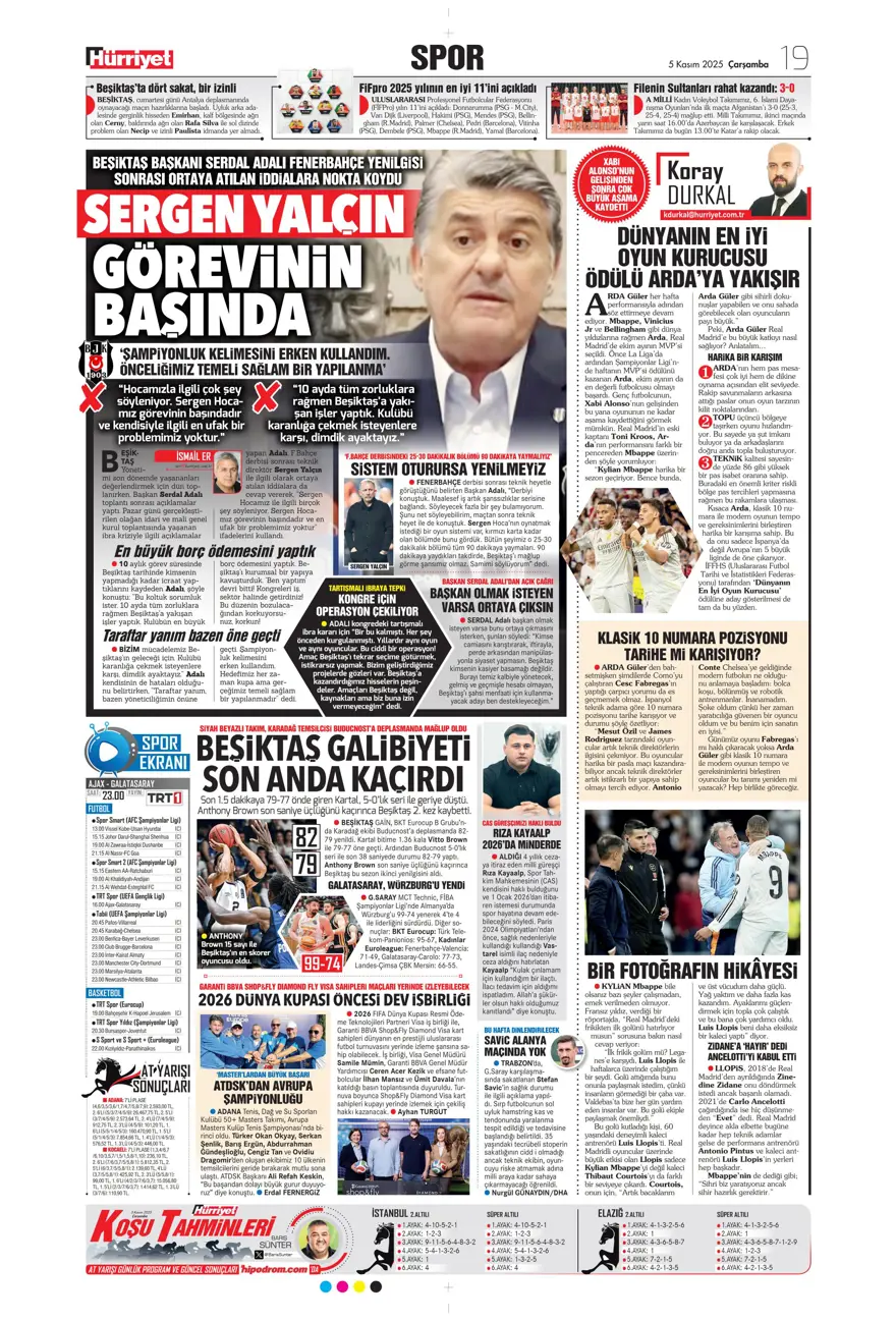 "Devler Ligi'nde Aslan gecesi" (5 Kasım 2025 spor manşetleri) 16 "Devler Ligi'nde Aslan gecesi" (5 Kasım 2025 spor manşetleri) 16
