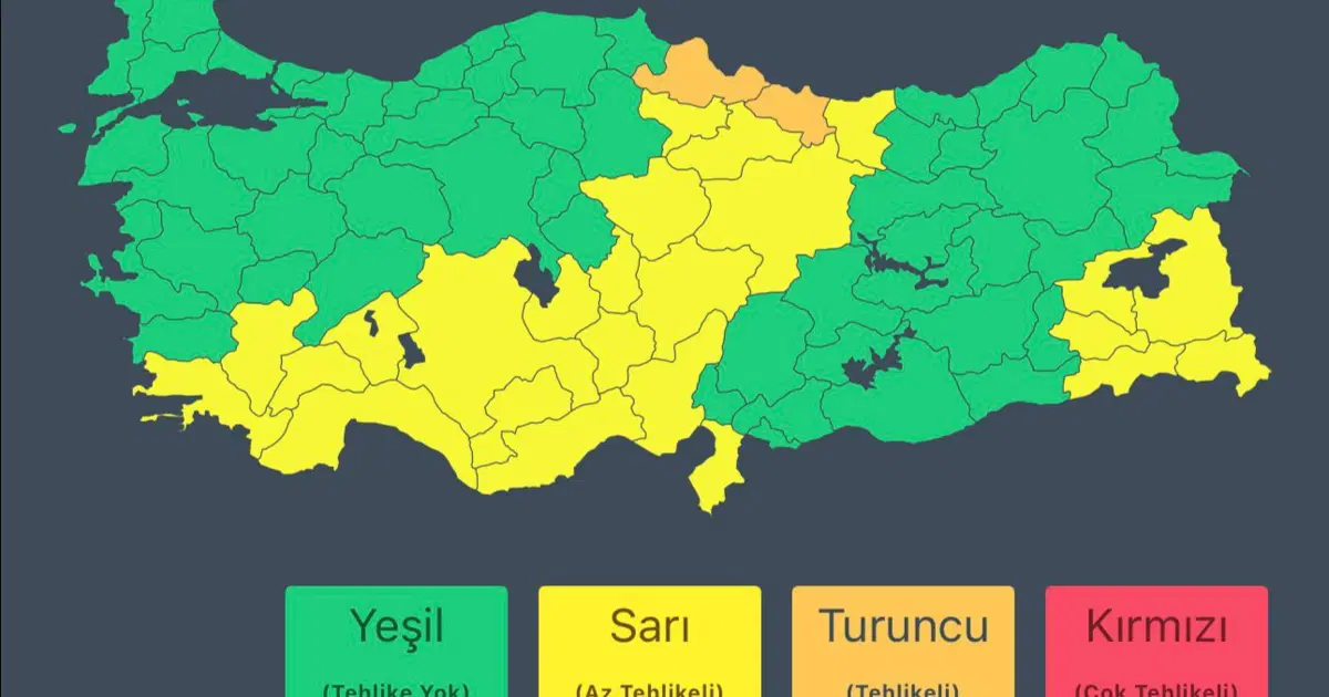 Bakanlıktan kuvvetli yağış ve fırtına uyarısı
