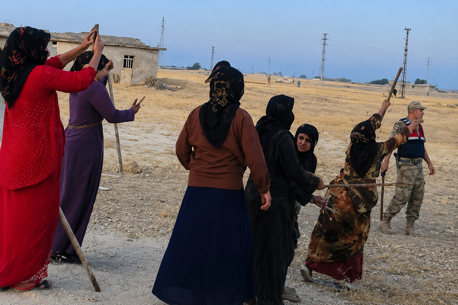 Kadınlar ve çocuklar kavganın ortasında kaldı. Arazi anlaşmazlığı hastanede bitti