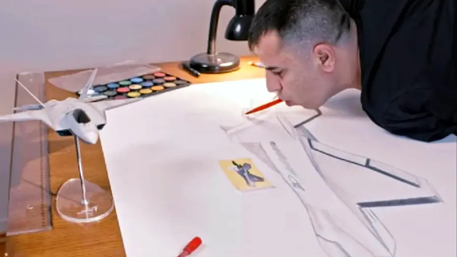 Çocuk yaşta iki kolunu da kaybetmişti. Ağzındaki kalemle çizdi, KAAN’a imza attı
