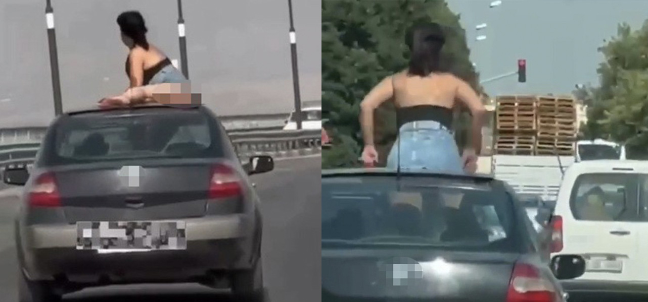 Araç üstünde uygunsuz hareketlere gözaltı