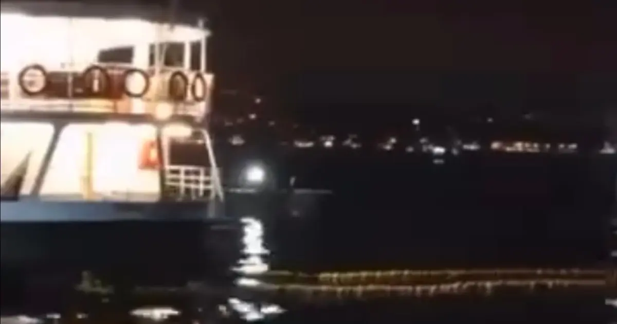 Boğaz vapuru ağlara takılıp kaldı