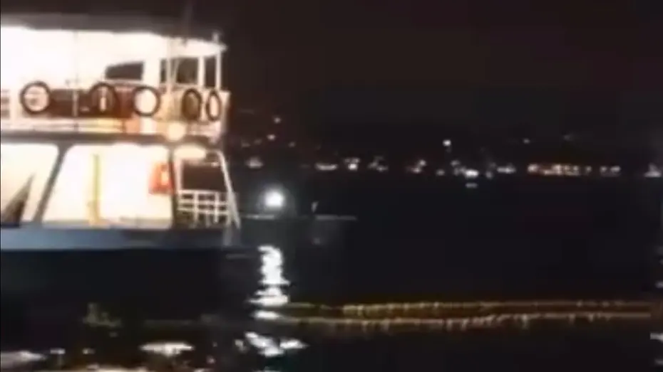 Boğaz vapuru ağlara takılıp kaldı