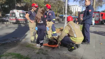 İstanbul'da tramvay motorsiklete çarptı