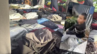 Eşofman çalan çocuğu iple bağlayan esnaf gözaltına alındı