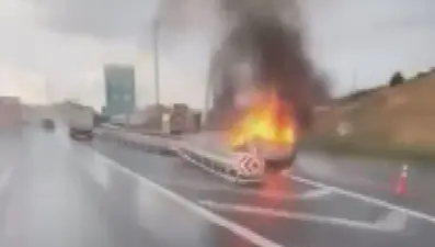 Kuzey Marmara'da araç yangını