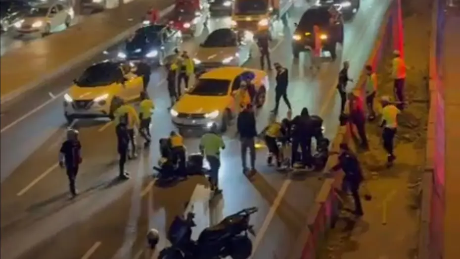 Trafik polisine çarpan motosikletliye adli kontrol