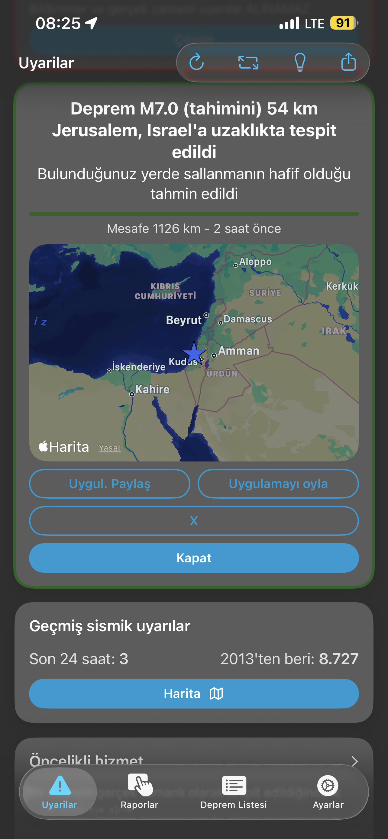 Türkiye'yi sabah saatlerinde ayağa kaldıran "deprem oluyor" bildirimi (İsrail'de 7 büyüklüğünde deprem mi oldu?) 1