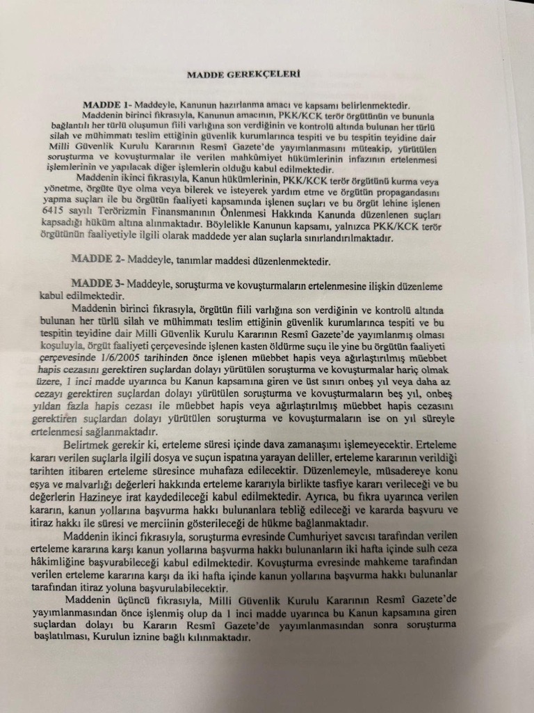 Süreç yasası teklifi tamamlandı. İşte madde madde kanun teklifi ve gerekçelerinin tam metni 3