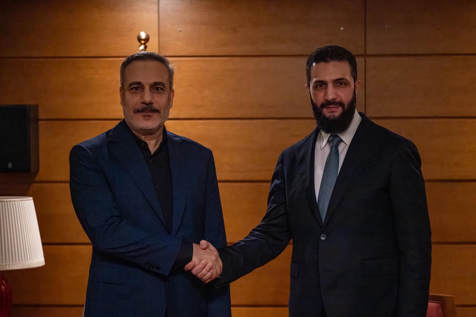 Bakan Fidan Suriye Cumhurbaşkanı Şara ile görüştü