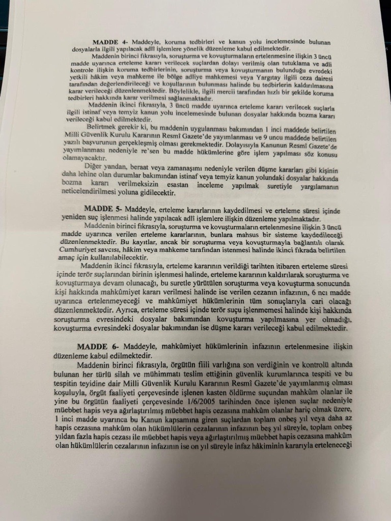 Süreç yasası teklifi tamamlandı. İşte madde madde kanun teklifi ve gerekçelerinin tam metni 4