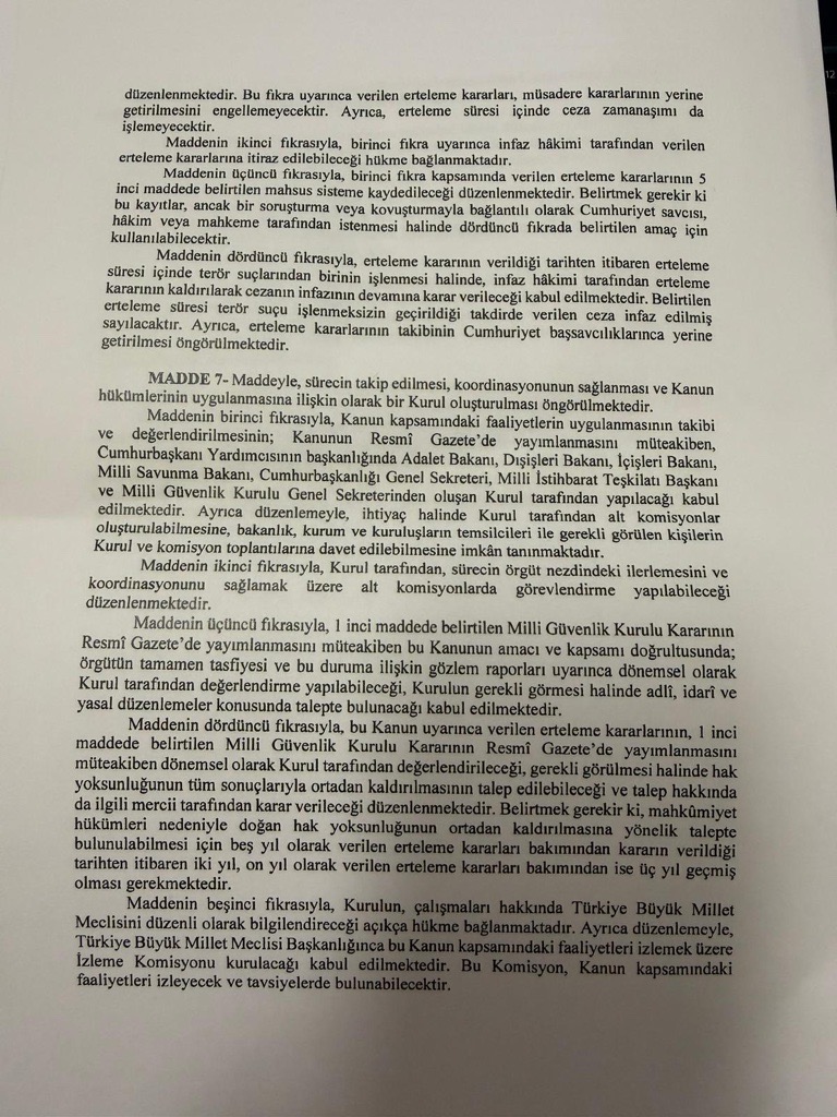Süreç yasası teklifi tamamlandı. İşte madde madde kanun teklifi ve gerekçelerinin tam metni 5
