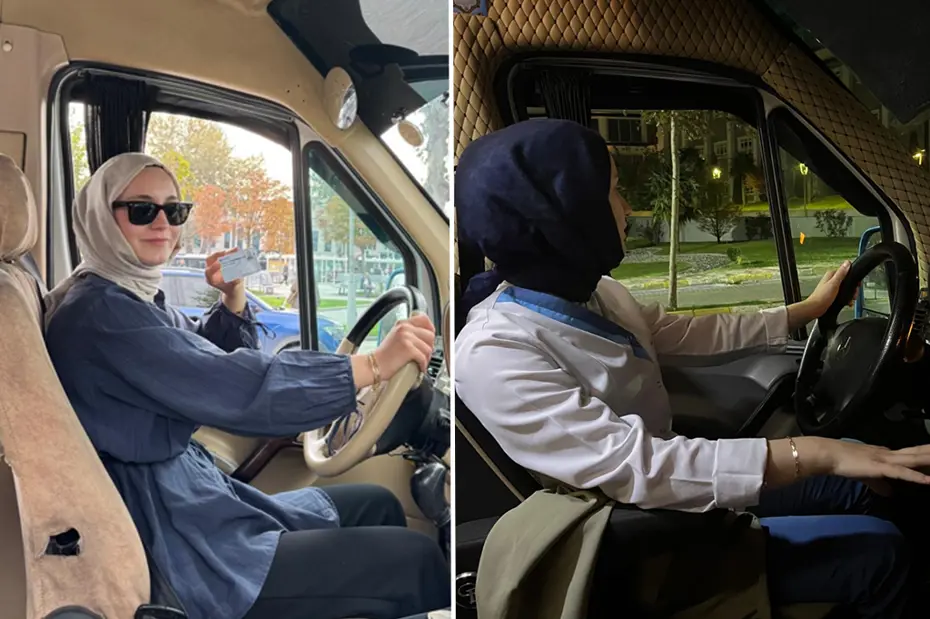 Sabah ebelik yapıyor akşam minibüs sürüyor. Şoför Sude'yi görenler dönüp bir daha bakıyor