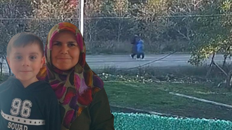 Kayıp anne ile oğlunun son görüntüsü: 16 kilometrelik alanda arama sürüyor