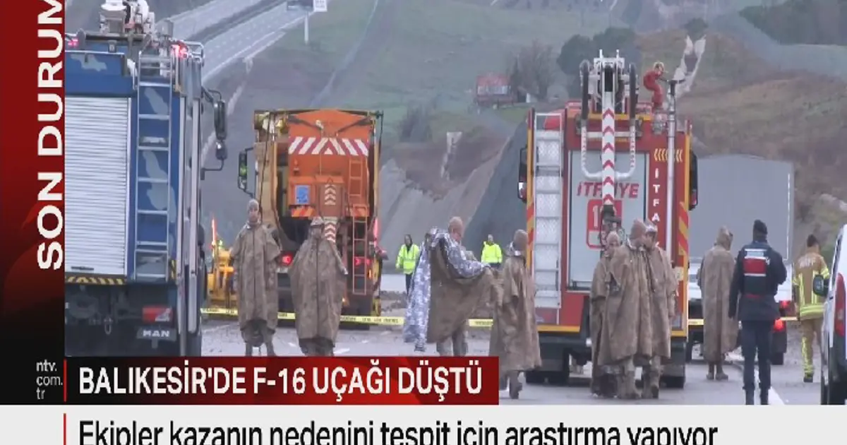 Balıkesir'de F-16 savaş uçağı düştü, pilot şehit oldu.