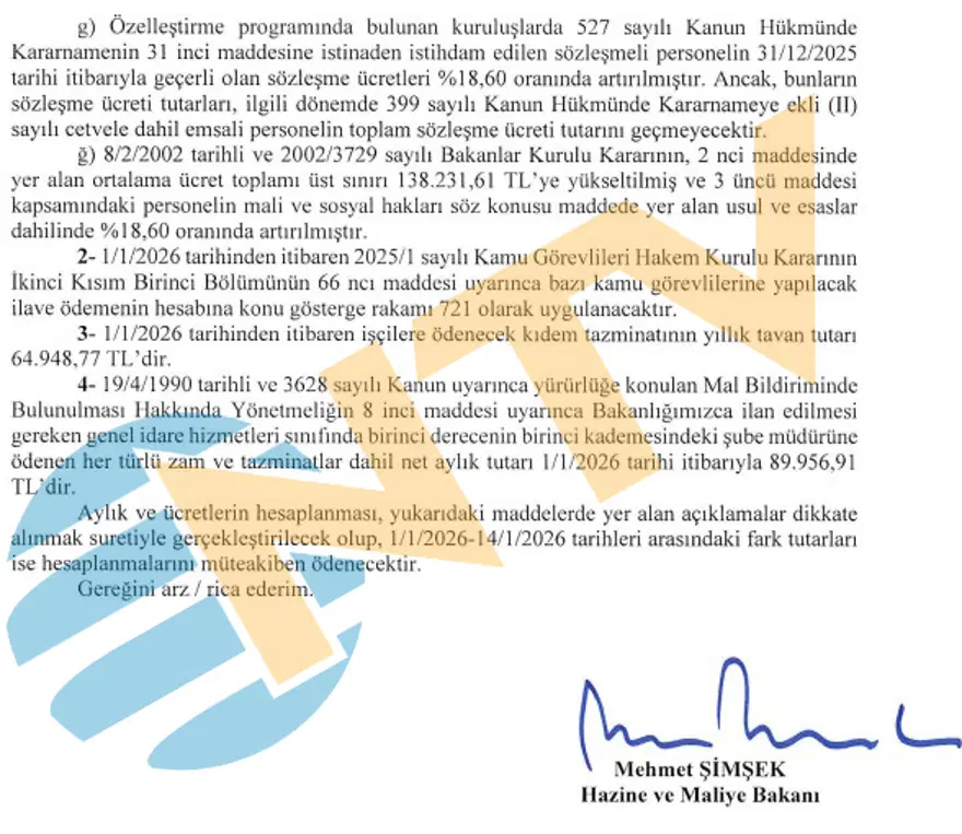 Bakan Şimşek imzaladı, memur ve memur emeklisi maaş zammı kesinleşti, farklar hesaplanıyor 7