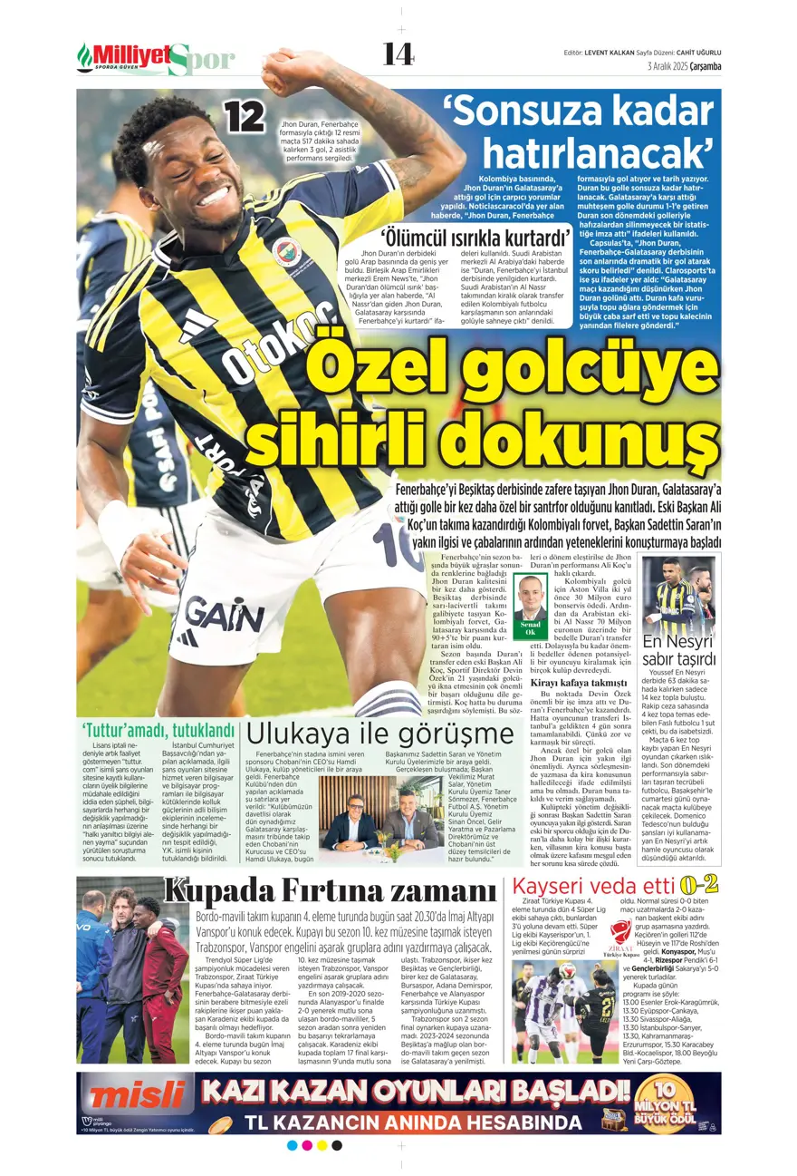 "Kalite farkı 5 dakika" (3 Aralık 2025 spor manşetleri) 10 "Kalite farkı 5 dakika" (3 Aralık 2025 spor manşetleri) 10