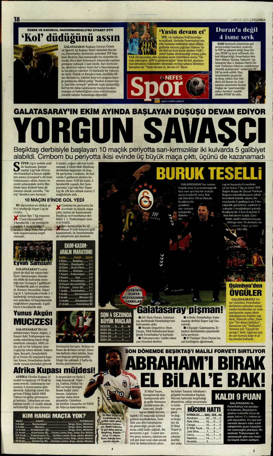 "Kalite farkı 5 dakika" (3 Aralık 2025 spor manşetleri) 14 "Kalite farkı 5 dakika" (3 Aralık 2025 spor manşetleri) 14