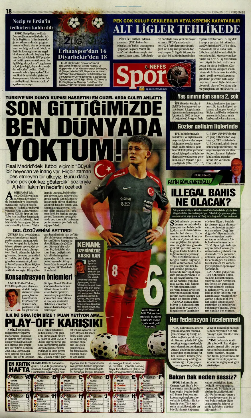 "Lewandowski bombası" (13 Kasım 2025 spor manşetleri) 4