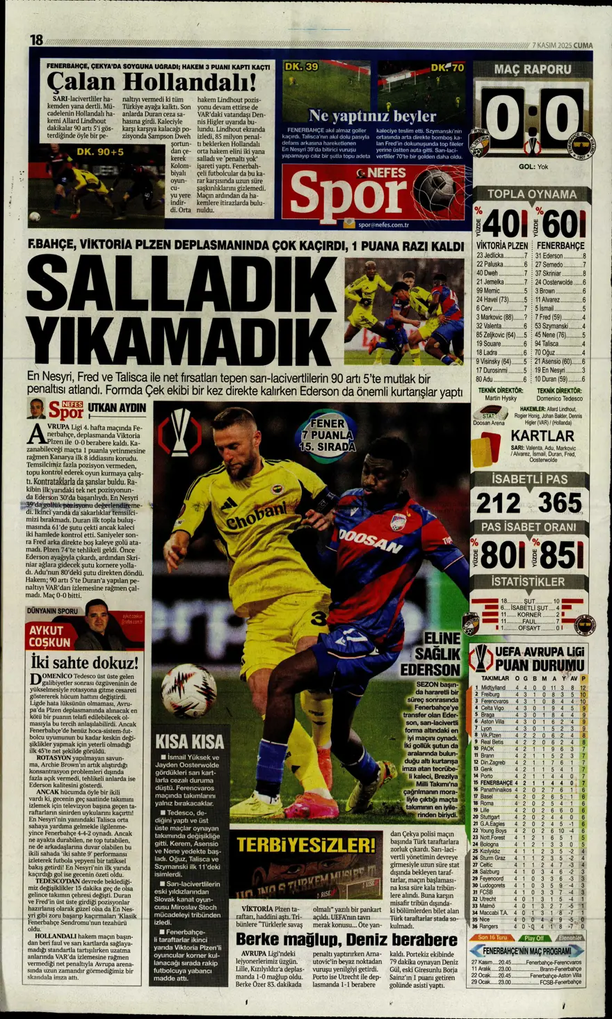 "Hakem 2 puanı çaldı" (7 Kasım 2025 spor manşetleri) 12 "Hakem 2 puanı çaldı" (7 Kasım 2025 spor manşetleri) 12