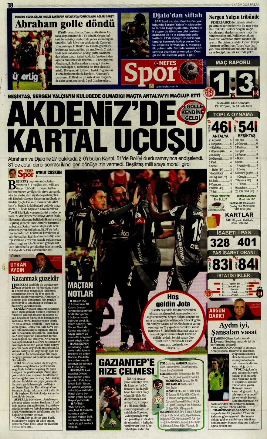 "İlaç gibi geldi" (9 Kasım 2025 spor manşetleri) 11 "İlaç gibi geldi" (9 Kasım 2025 spor manşetleri) 11