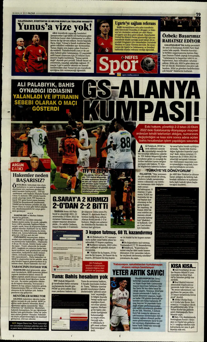 "Nkunku derbisi" (28 Aralık 2025 spor manşetleri) 8