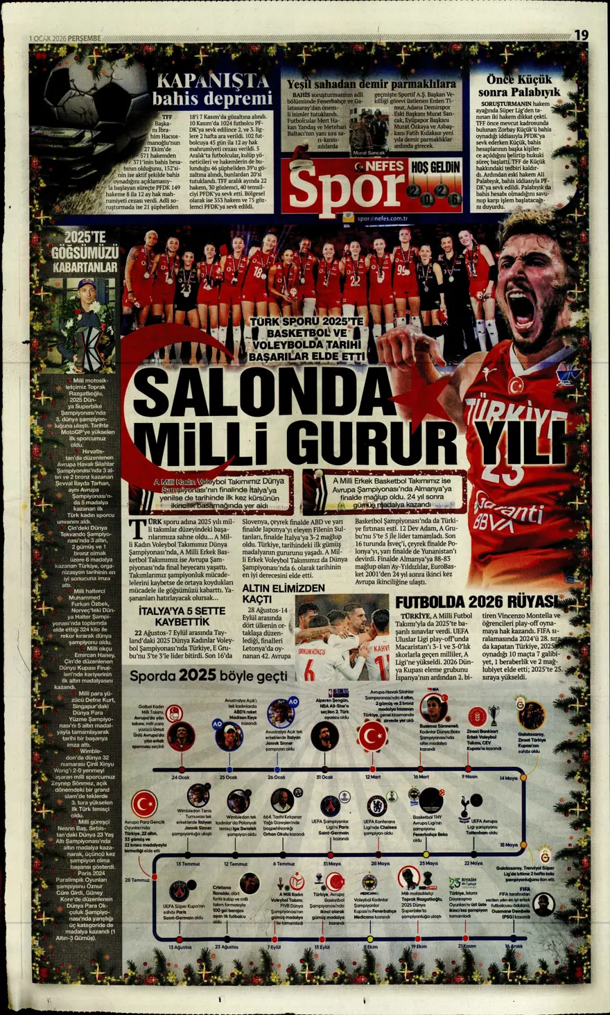 "Kiralık çözümü Ugarte" (1 Ocak 2026 spor manşetleri)
 4