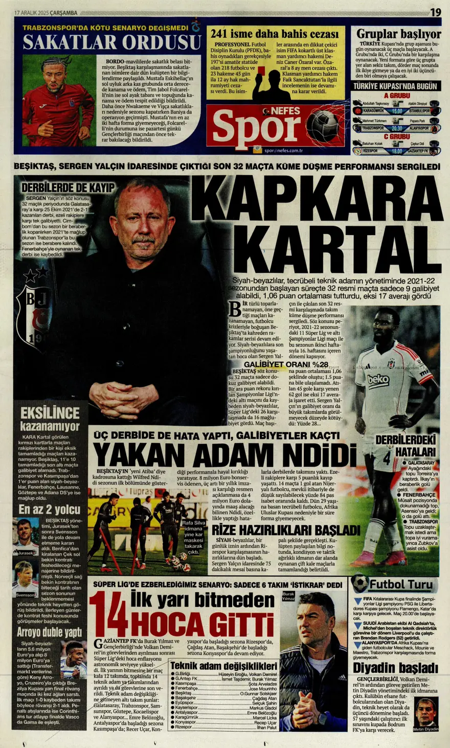 "Lemina'nın veliahtı Dennis" (17 Aralık 2025 spor manşetleri) 15