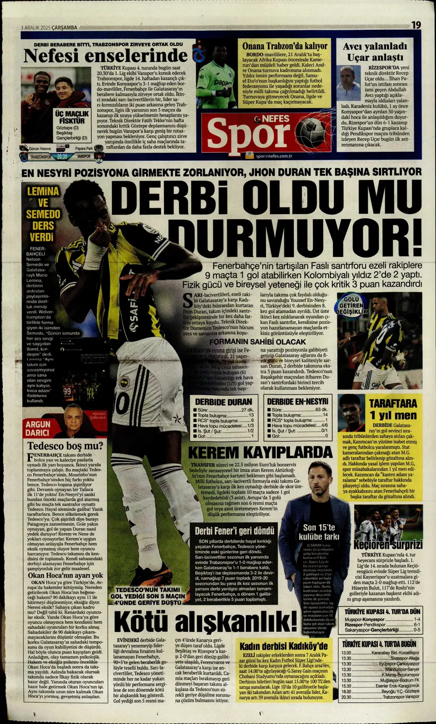 "Kalite farkı 5 dakika" (3 Aralık 2025 spor manşetleri) 13 "Kalite farkı 5 dakika" (3 Aralık 2025 spor manşetleri) 13