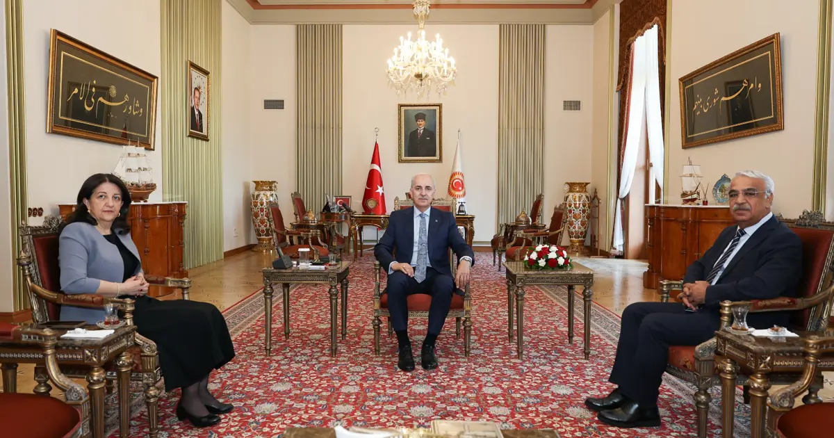 TBMM Başkanı Kurtulmuş DEM Parti İmralı heyetiyle bir araya geldi