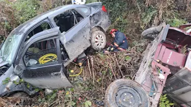 Otomobille çarpışan 3 tekerlekli motosikletteki çift yaşamını yitirdi