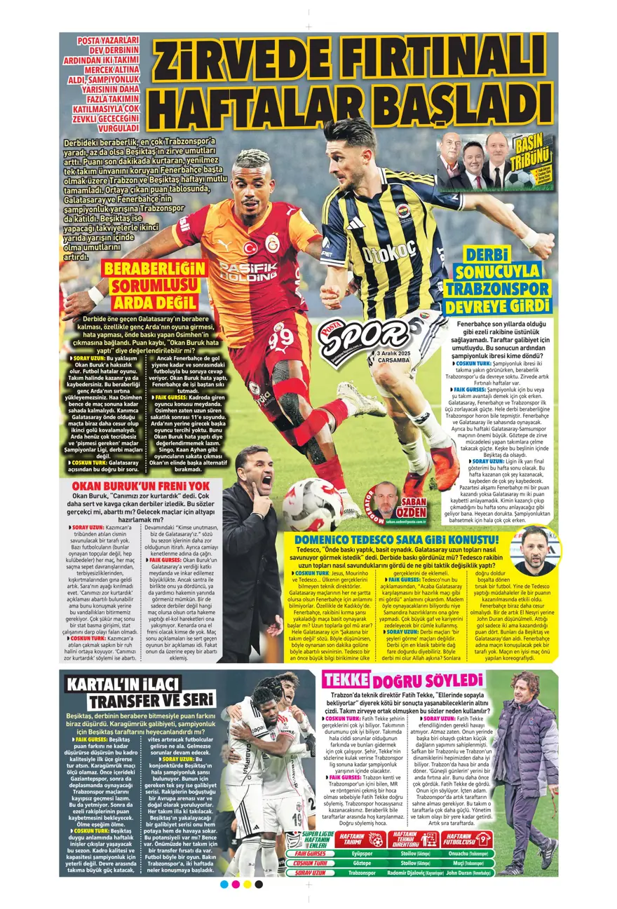 "Kalite farkı 5 dakika" (3 Aralık 2025 spor manşetleri) 16 "Kalite farkı 5 dakika" (3 Aralık 2025 spor manşetleri) 16