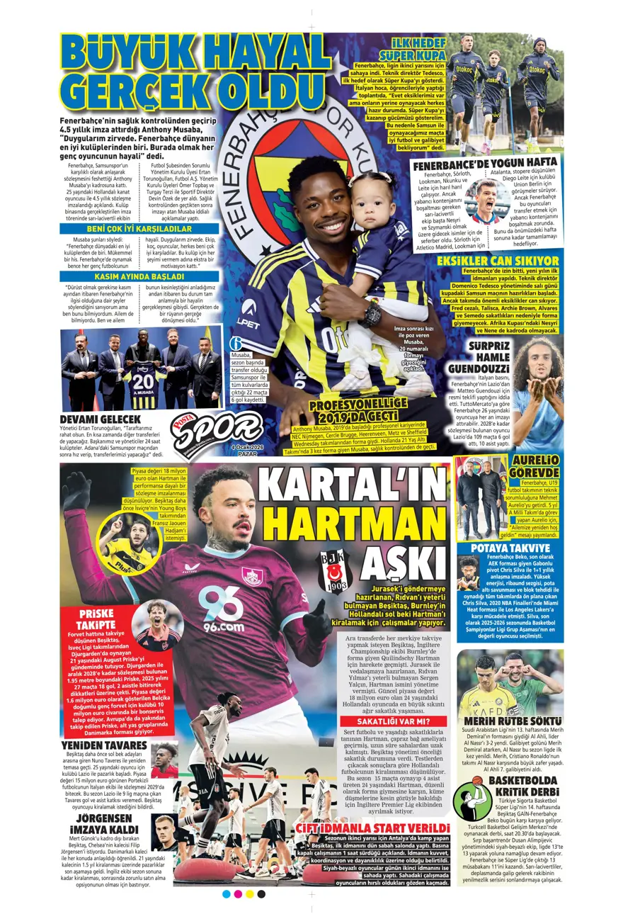 Fenerbahçe'de Guendouzi sürprizi (4 Ocak 2026 spor manşetleri) 11 Fenerbahçe'de Guendouzi sürprizi (4 Ocak 2026 spor manşetleri) 11