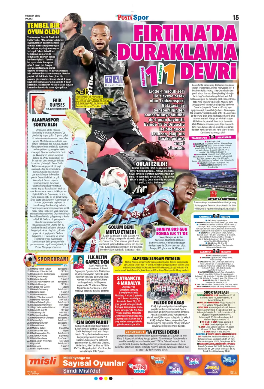 "İlaç gibi geldi" (9 Kasım 2025 spor manşetleri) 13 "İlaç gibi geldi" (9 Kasım 2025 spor manşetleri) 13