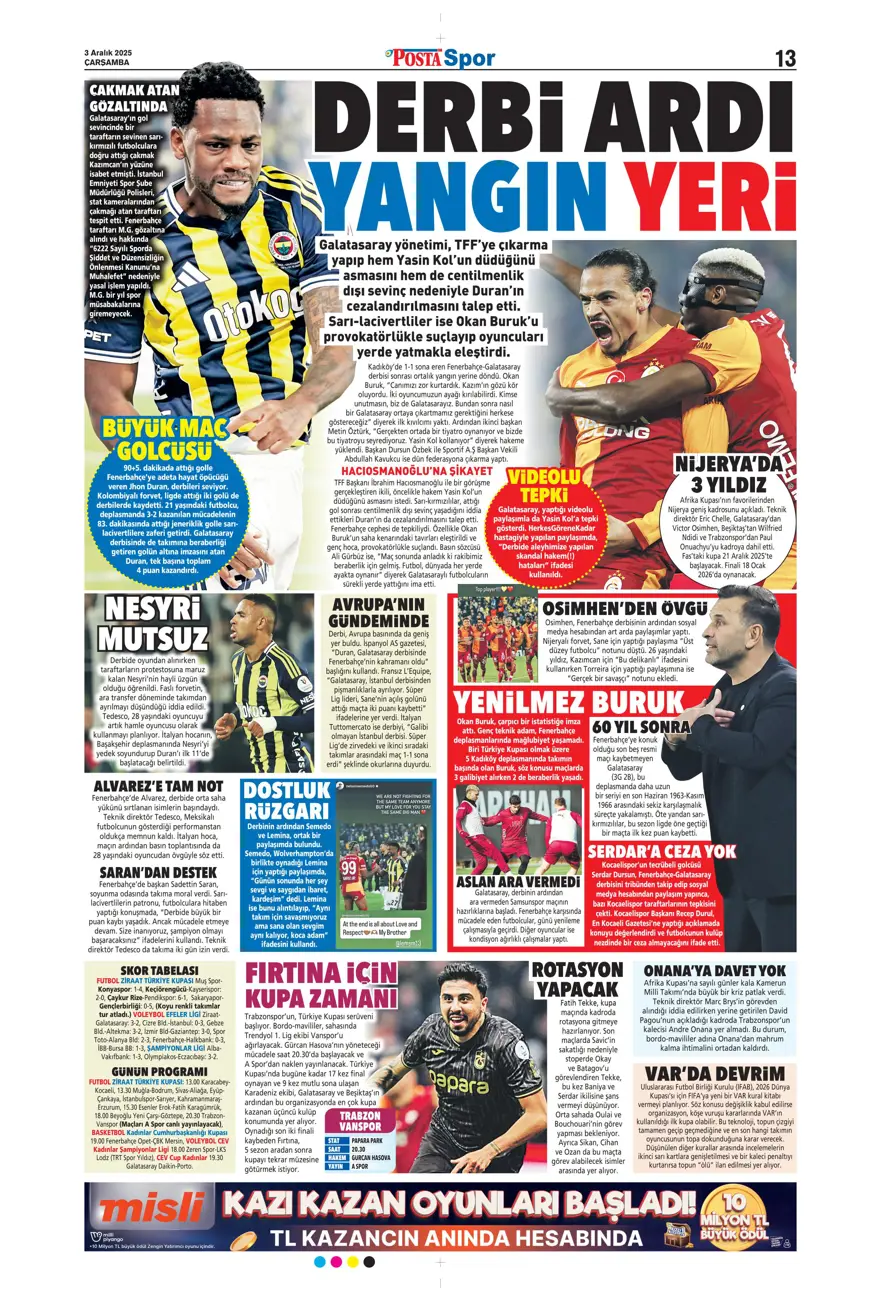 "Kalite farkı 5 dakika" (3 Aralık 2025 spor manşetleri) 15 "Kalite farkı 5 dakika" (3 Aralık 2025 spor manşetleri) 15