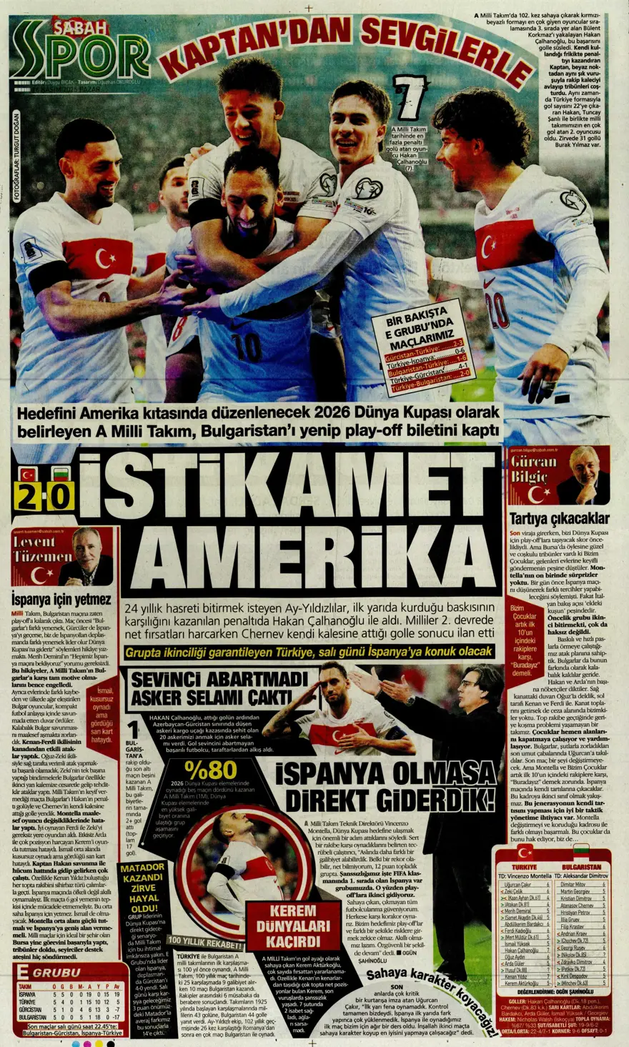 "Bekle bizi Amerika" (16 Kasım 2025 spor manşetleri) 15