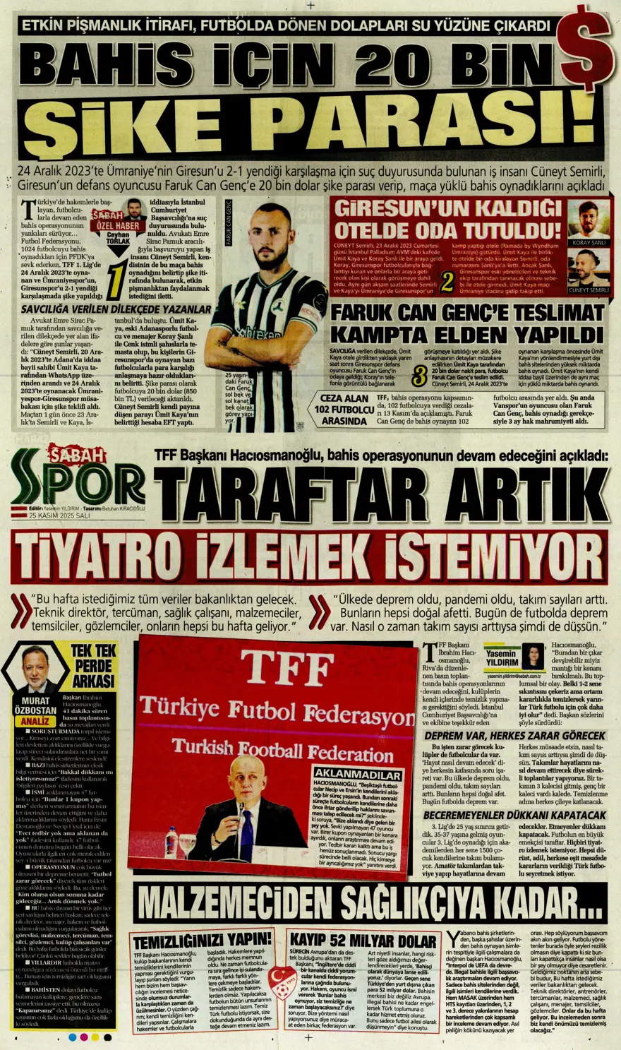 "Aslan'ın yeni avı Union SG" (25 Kasım 2025 spor manşetleri) 18