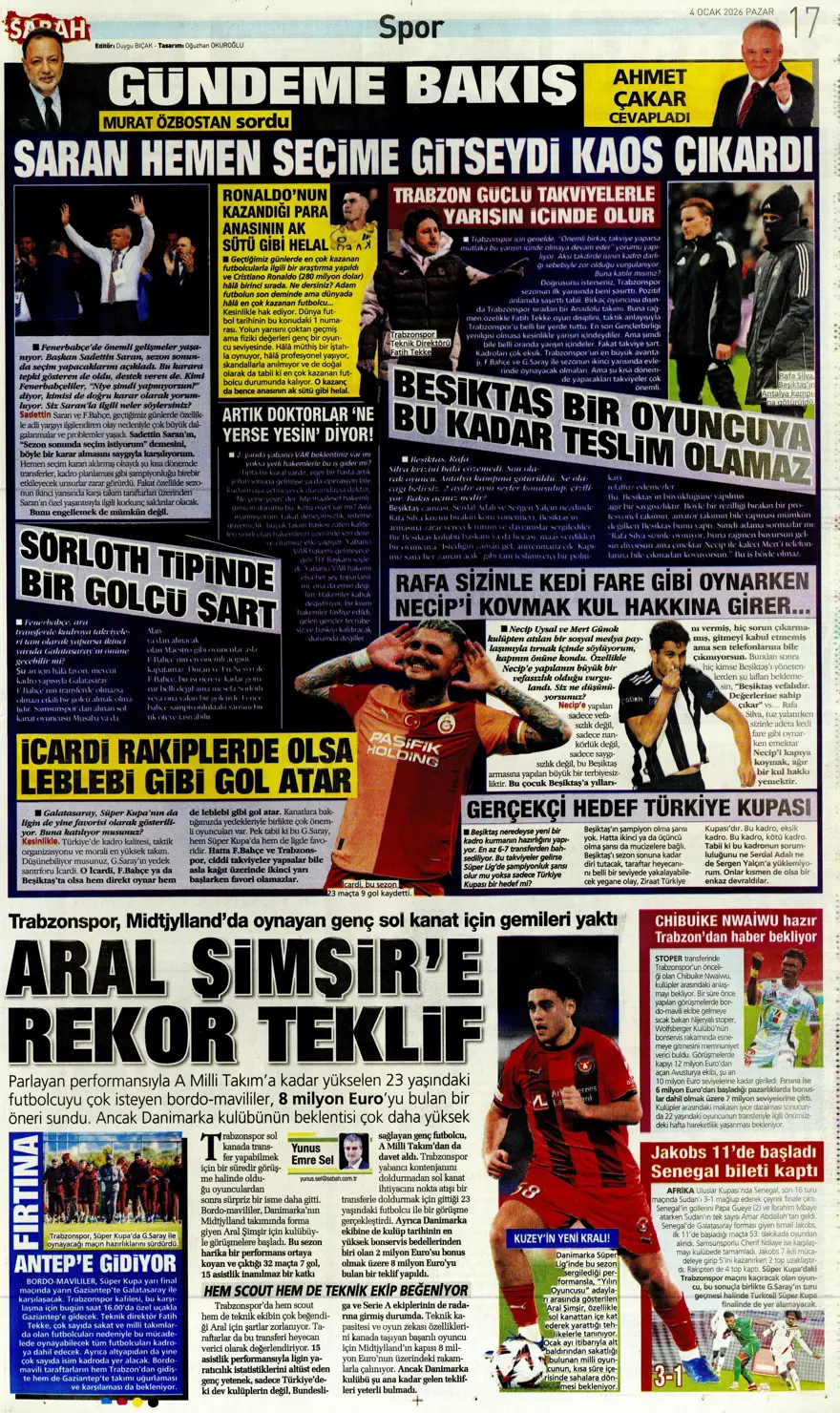 Fenerbahçe'de Guendouzi sürprizi (4 Ocak 2026 spor manşetleri) 6 Fenerbahçe'de Guendouzi sürprizi (4 Ocak 2026 spor manşetleri) 6