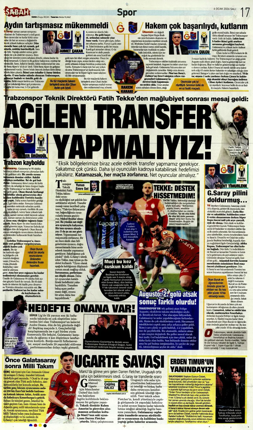 Galatasaray'dan finale pençe (6 Ocak 2026 spor manşetleri) 3