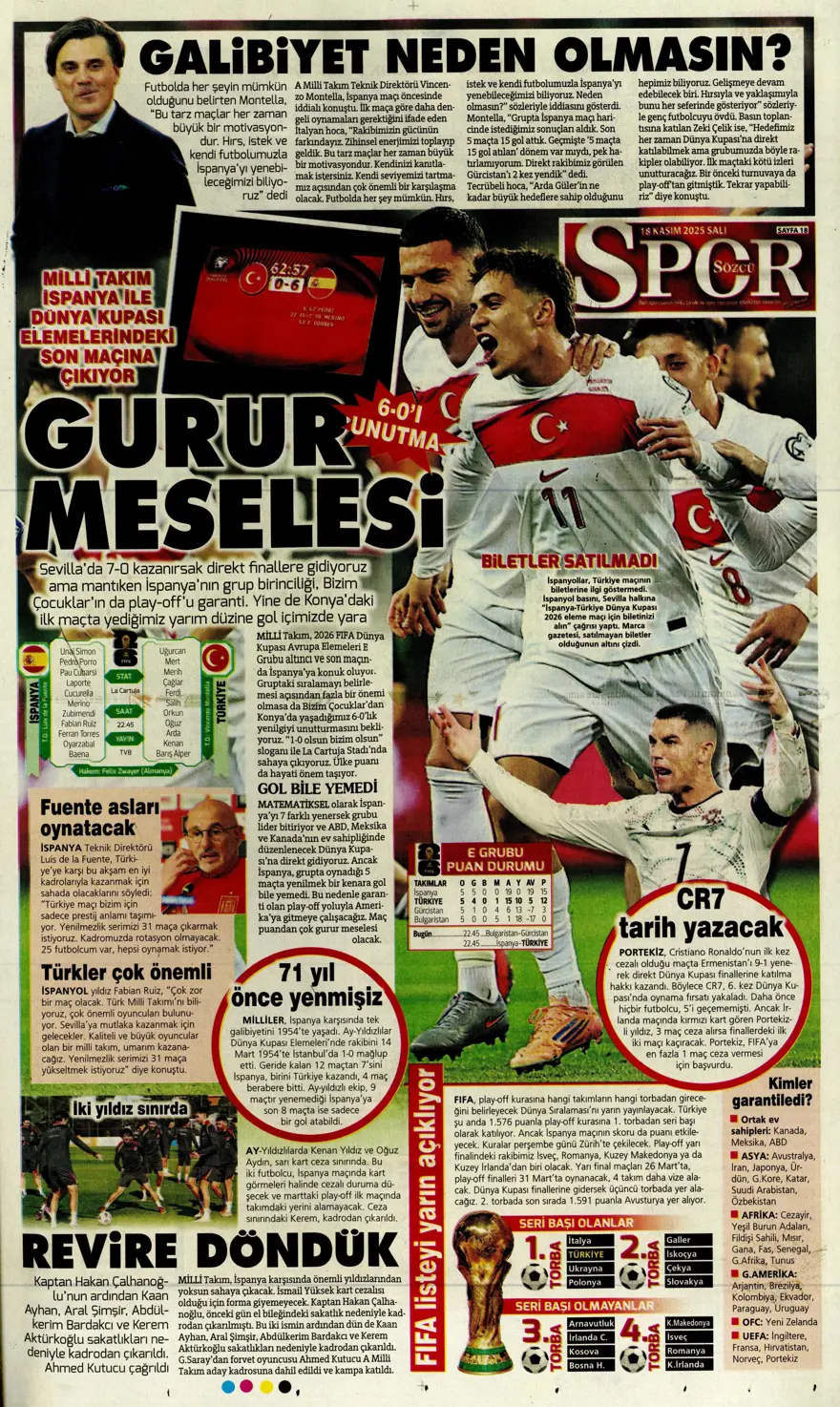 "Fenerbahçe'de Ocak operasyonu" (18 Kasım 2025 spor manşetleri) 18