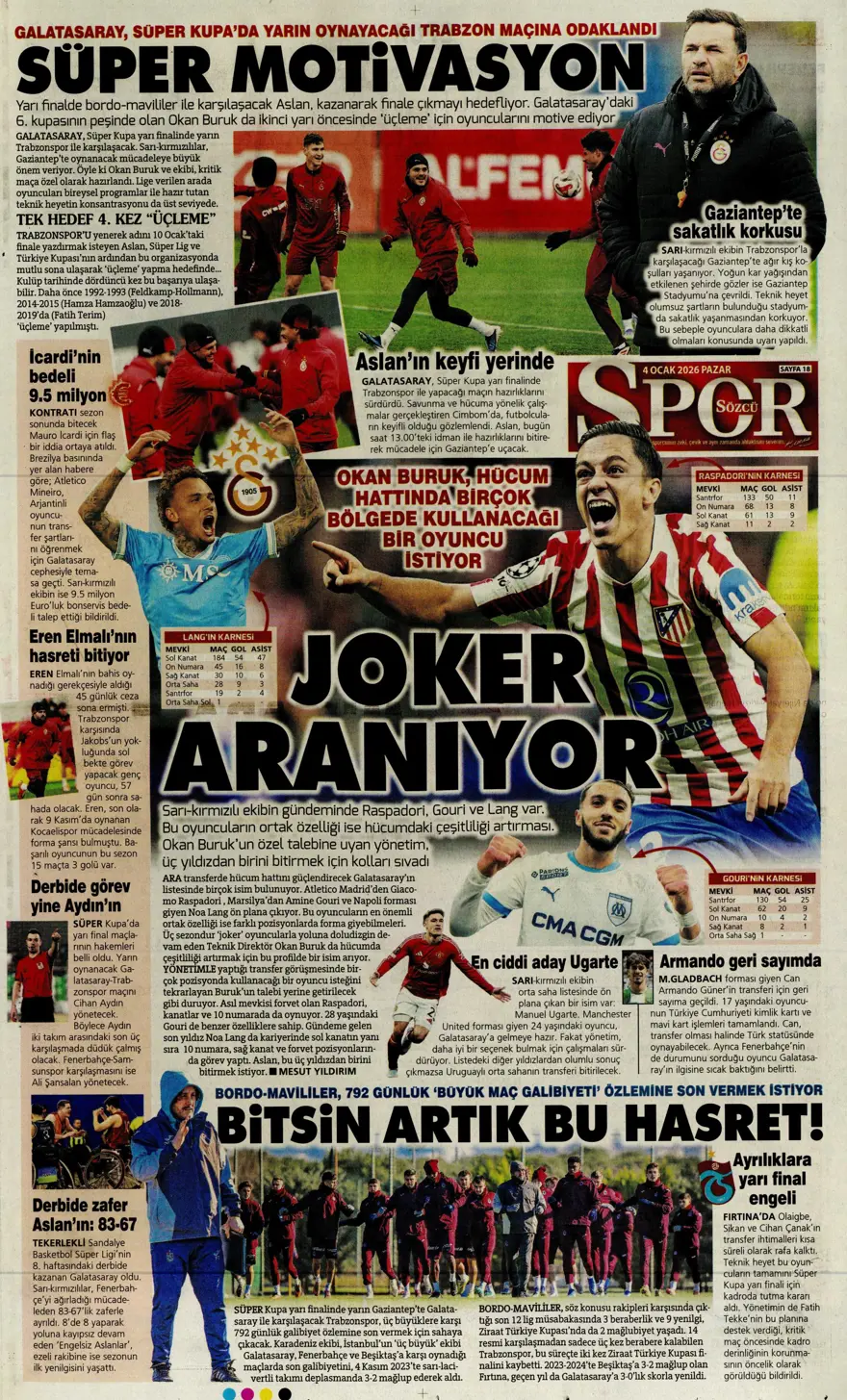 Fenerbahçe'de Guendouzi sürprizi (4 Ocak 2026 spor manşetleri) 1 Fenerbahçe'de Guendouzi sürprizi (4 Ocak 2026 spor manşetleri) 1