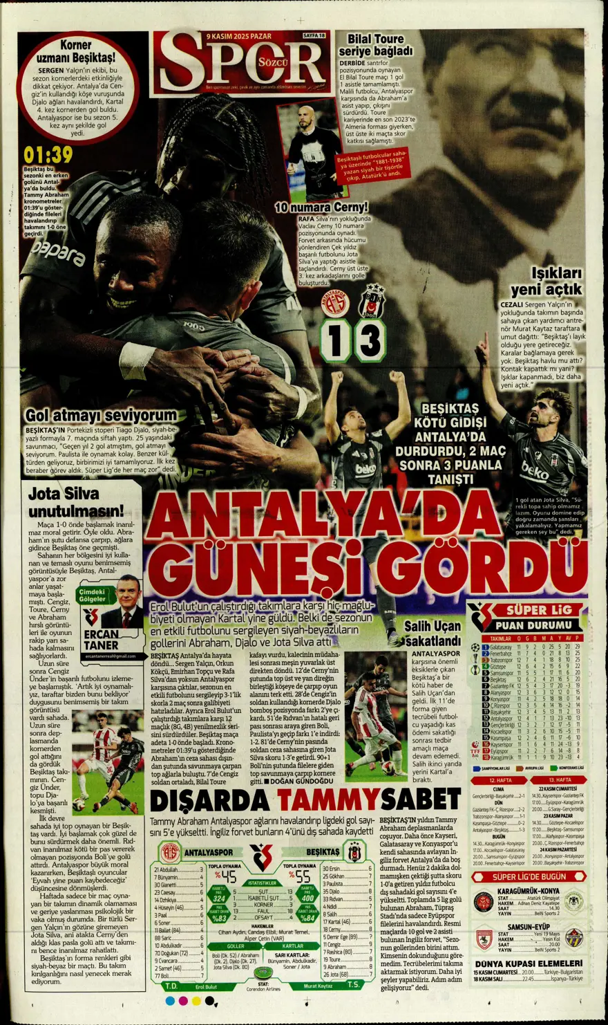 "İlaç gibi geldi" (9 Kasım 2025 spor manşetleri) 2 "İlaç gibi geldi" (9 Kasım 2025 spor manşetleri) 2