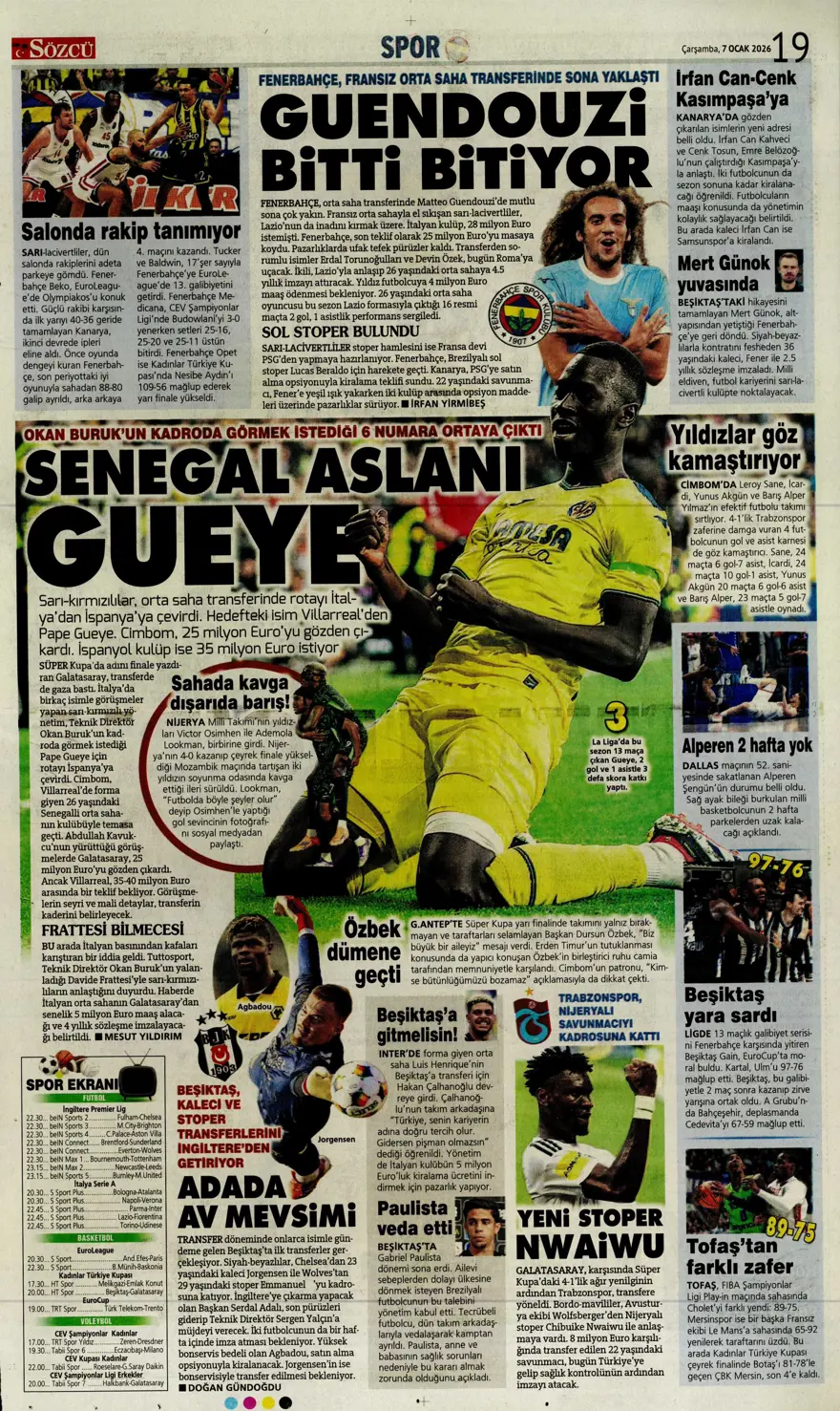 Fenerbahçe'den süper gala (7 Ocak 2026 spor manşetleri) 6 Fenerbahçe'den süper gala (7 Ocak 2026 spor manşetleri) 6