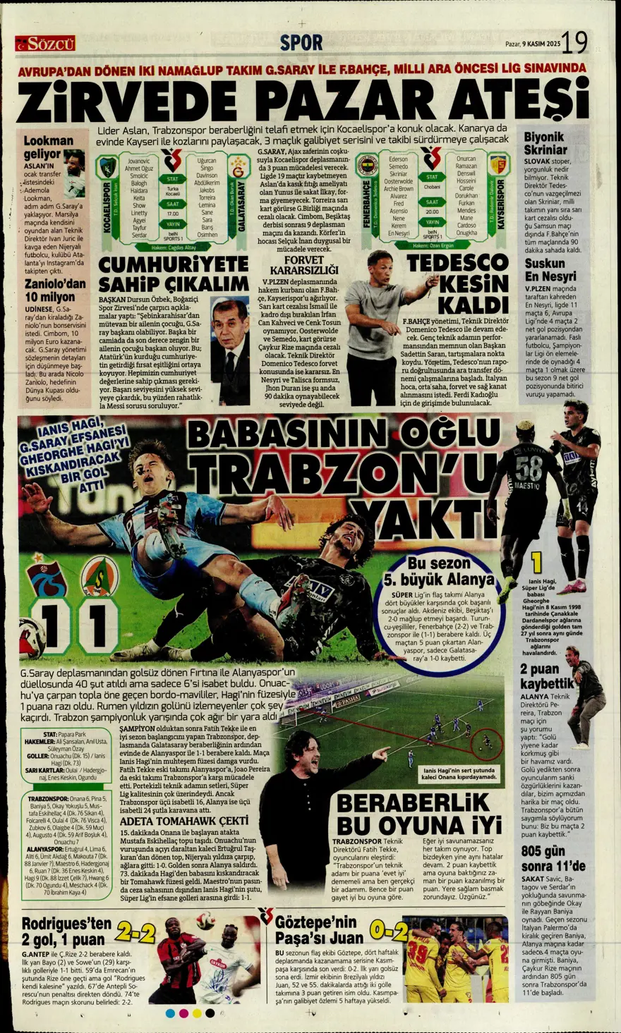"İlaç gibi geldi" (9 Kasım 2025 spor manşetleri) 6 "İlaç gibi geldi" (9 Kasım 2025 spor manşetleri) 6
