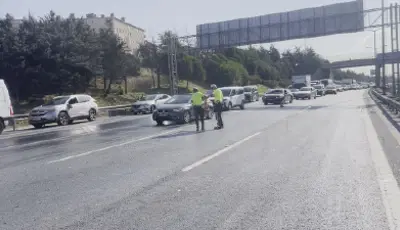 İstanbul'da trafiği durduran kaza. TEM Otoyolu'nda 10 araç birbirine girdiİstanbul'da TEM Otoyolu'nun Sultangazi geçişinde 10 aracın karıştığı zincirleme trafik kazası meydana geldi.