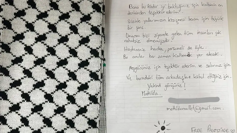 Sumud aktivistinden Türk doktorlara teşekkür mektubu
