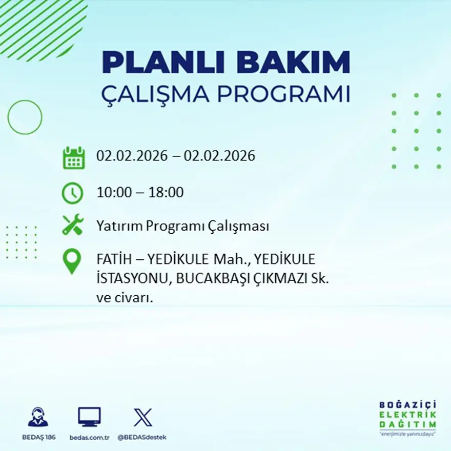 Gece başlayacak sabaha kadar sürecek! İstanbul'un 21 ilçesinde 9 saatlik elektrik kesintisi (2 Şubat BEDAŞ elektrik kesintisi) 42 Gece başlayacak sabaha kadar sürecek! İstanbul'un 21 ilçesinde 9 saatlik elektrik kesintisi (2 Şubat BEDAŞ elektrik kesintisi) 42