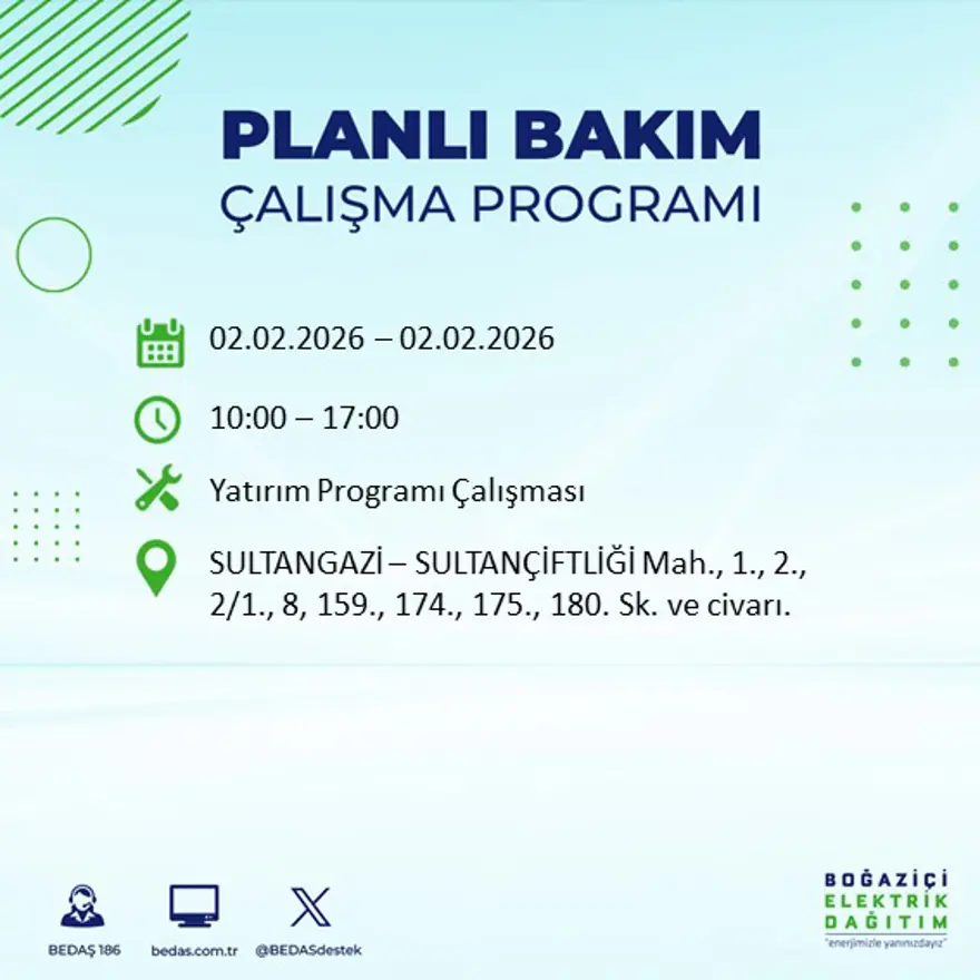 Gece başlayacak sabaha kadar sürecek! İstanbul'un 21 ilçesinde 9 saatlik elektrik kesintisi (2 Şubat BEDAŞ elektrik kesintisi) 43 Gece başlayacak sabaha kadar sürecek! İstanbul'un 21 ilçesinde 9 saatlik elektrik kesintisi (2 Şubat BEDAŞ elektrik kesintisi) 43