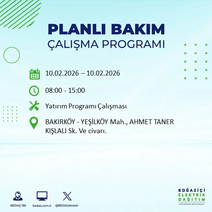 Akşam saatlerine kadar sürecek! İstanbul'un 22 ilçesinde elektrik kesintisi: 9 saat sürecek (10 Şubat BEDAŞ elektrik kesintisi) 83